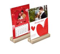 Calendario da scrivania personalizzabile con foto a scelta, 12 mesi anno 2025 con planing settimanle perfetta idea regalo anniversario per Ufficcio e Casa (13x21cm)