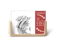 Calendario da tavolo 2022 con scritta "Fish Playing Swimng Sea Seaw", 12 mesi