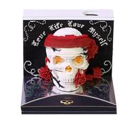 Calendario da tavolo 2026 - Calendario 3D con teschio di Halloween a strappo, carta intagliata, accessorio per la pianificazione della scuola, aula, dormitorio, appartamento, hotel, tavolo camera da