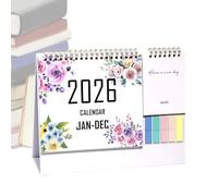 Calendario da tavolo 2026 | Calendario da scrivania da gen-dic 2026 | Agenda mensile da 12 mesi con blocco di carta spessa e lista delle attività per ufficio per casa appartamento e pianificazione