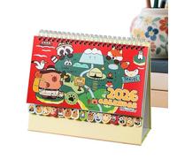 Calendario da tavolo, 2026 Cartoon Capybara, calendario annuale e 12 , per la scrivania, per casa, amici, famiglia, aule, posto di lavoro, cucina e studio d'arte