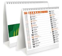 Calendario da Tavolo 2026 con Feste Settimane Lune e Santi con Numeri Grandi - Certificato FSC® Mix Credit - Calendario 2026 da scrivania per Ufficio Casa Scuola (Colore ARANCIO)