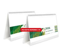 Calendario da Tavolo 2026 con Feste Settimane Lune e Santi con Numeri Grandi - Perfetto per casa e ufficio - Calendario ECOLOGICO Certificato FSC® Mix Credit - 2 PZ