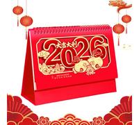 Calendario da tavolo 2026 | Decorazione per la casa di Capodanno cinese | Calendario per Capodanno lunare con agenda quotidiana | Per pianificare il monitoraggio e l'agenda per la casa, la camera da