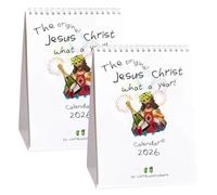 Calendario Da Tavolo 2026 Di Gesù Cristo - CHE ANNO! Con Dipinti Ispiratori E Opere D'arte Quotidiane for L'ufficio E La Casa - Calendario Da Tavolo Cristiano(2pcs)