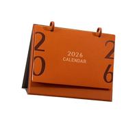 Calendario da tavolo 2026 Pianificatore mensile con supporto in pelle 12 mesi da gennaio a dicembre per la pianificazione giornaliera Calendario da tavolo 220x175 mm con base in metallo