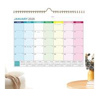 Calendario da tavolo 2026 - Pianificatore mensile in carta spessa | Gennaio 2026-giugno 2027 Calendario da tavolo Decorazione da parete per programmare Casa Ufficio Aula Famiglia Natale Capodanno