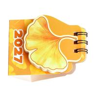 Calendario da Tavolo 2027 a Foglia, Mini Planner Annuale | Base Triangolare Stabile, Pagine Spesse in Carta Avorio, Rilegatura a Doppio Filo, per Scrivania Ufficio e Aula