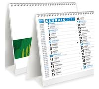 Calendario da Tavolo 2027 con Feste Settimane Lune e Santi con Numeri Grandi - Perfetto per casa e ufficio - Calendario ECOLOGICO Certificato FSC® Mix FSC-C107715 - BV-COC-011221 (Colore AZZURRO)