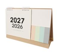 Calendario da Tavolo 2027 Marrone con Note e Rilegatura a Spirale | Planner Mensile Doppia Faccia, Sezione Removibile e Adesivi Inclusi, per Scrivania, Ufficio, Scuola