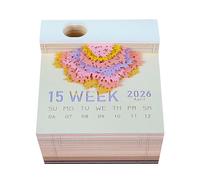 Calendario da tavolo 3D, Calendario da tavolo con luce LED 3D, intagliato in carta, 2026, multicolore(Roze)
