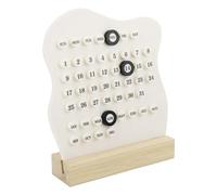 Calendario Da Tavolo Calendario da tavolo in legno manuale creativo con visualizzazione regolabile della settimana, del mese e della data for uso domestico(White)