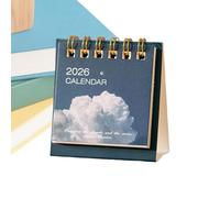 Calendario da tavolo compatto - moderno planner mensile mini tracker 2026 con data, set organizer di carta con supporto, stile cancelleria da ufficio, forniture regalo per la casa, l