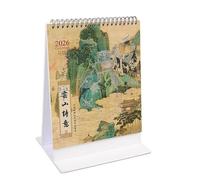 Calendario da tavolo con pittura cinese 2026, calendario da tavolo lunare, ornamento da tavolo, blocco note mensile, organizza il tuo spazio, elegante decorazione da tavolo(5)