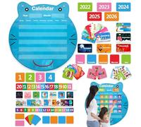 Calendario da Tavolo con Tasche, Calendario a Testa di Gatto con Carte per Aula, Materiale Didattico per Casa Scuola Lavagna Educativa Decorazione Insegnanti Bambini Asilo Elementari