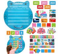 Calendario da Tavolo con Tasche | Calendario a Testa di Gatto con Carte per Aula,Tavola Didattica Decorativa per Insegnanti Bambini Educazione Elementare Asilo Studio Casa Camera da Letto