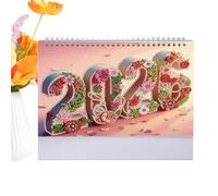 Calendario da tavolo di pittura GEM | 2026 Calendario da tavolo per pittura cristallina - Design Organizzando Strumento Montrariamente a Cambiare Insegnante di classe