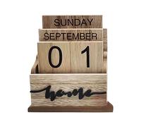 Calendario Da Tavolo In Legno - Decorazione Vintage Riutilizzabile Per Agenda Giornaliera | Display Per Blocco Data In Stile Fattoria, Classico Ornamento Per Organizer Mensile Per La Decorazione Di Sc