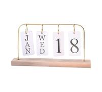 Calendario da Tavolo in Legno, visualizzazione Mese/Data, Calendario da Tavolo con visualizzazione Mese/Giorno per Insegnanti, Oro