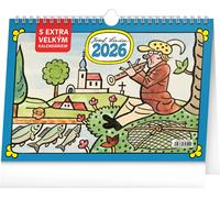 Calendario da tavolo Josef Lada con calendario extra grande 2026