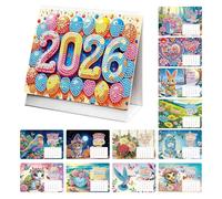 Calendario Da Tavolo Mensile | Arte Con Strass Calendario Planner 2026 | Planner Mensile Gen-Dic | Per Ufficio Scuola Pianificazione Casa Libreria Insegnante Famiglia Studente Bambini Natale