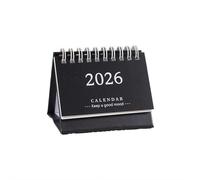Calendario da tavolo mensile Calendar 2025-2026 Desktop 24 Months Mini Standing Flip Runs From July Accessori per receptionist(Black)