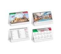 Calendario da tavolo scrivania uffico Olandese 2026 santi e lune festività internazionali cm19x45 (Città d'Italia)