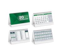 Calendario da tavolo scrivania uffico Olandese 2026 santi e lune festività internazionali cm19x45 (Table Note Verde)