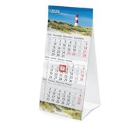 Calendario da tavolo Timr 2026 piccolo da appoggio - calendario 3 mesi con cursore - calendario per ufficio - motivo faro I tr357