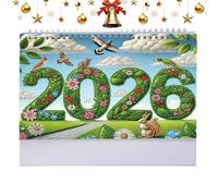 Calendario da ufficio 2026 | Calendario da tavolo in carta con 12 ,Gestione del lavoro del da gennaio a dicembre Art Strass per tutta la famiglia
