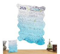 Calendario da ufficio 2026 - Pianificatore artistico in acrilico trasparente - Calendario da tavolo 12 | Organizzazione e decorazione per la pianificazione quotidiana a casa, scuola o bure