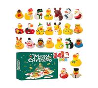 Calendario d'Avvento a forma di anatre 2025, calendario del conto alla rovescia di Natale di 24 giorni, mini giocattolo da bagno a forma di anatre di gomma, regalo per bambini, festa in piscina