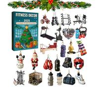 Calendario De Adviento De Fitness 2025 | Decoración Artesanal Acrílico 2D Para Halloween Y Navidad - Calendario 24 Días De Entrenamiento,para Deportistas Mochila Favor Fiesta Bols