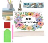Calendario De Arte Con Strass 2026 - Calendario Mensual DIY, Herramienta De Planificación De 12 Meses, Calendarios De Arte De Dhinestone | Para Jóvenes Amantes Manualidades Principiantes Artistas