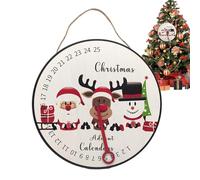 Calendario De Cuenta Regresiva De Adviento - Letrero De Madera Decorativo, Colgante | Reloj De Navidad Para Pared, Estudio, Dormitorio, Sala