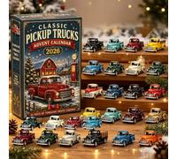 Calendario de ll'Avvento, 24 2D Acrilico giorni di auto americane classiche | 2026 Christmas Countdown with 24 Vintage Ride Collectible Die-Cast Cars, Retro Classic Vehicle Set for Car Collectors