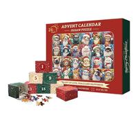 Calendario de-ll'Avvento Gatto Jigsaw 2024, Buon Natale Puzzle Gatto Jigsaw Per Adulti 1000 Pezzi, 24 Giorni Vacanze Natale Calendario Conto Alla Rovescia Giocattoli, Giocattolo Puzzle Gatti Natale