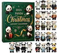 Calendario De-ll'avvento Panda 2025-24 Graziose Statuette Di Panda In Diverse Professioni E Abiti, Calendario Del Conto Alla Rovescia Di Natale Con Ciondoli A Forma Di Pan-da In Acrilico