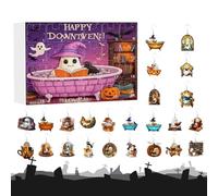 Calendario degli orecchini horror - regalo di conto alla rovescia di Halloween, set di gioielli acrilici | Ornamenti per fascino inquietante, figure a quotidiana 2D con stand per donne