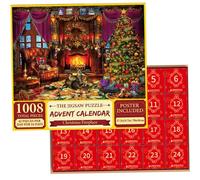 Calendario del conto alla rovescia, Calendario Avvento Jigsaw 2023 per adulti per bambini 24 giorni Conto alla rovescia di Natale 1008 pezzi Decorazioni natalizie a tema di Natale