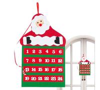 Calendario del conto alla rovescia - Calendario Avvento rosso Pocket Red, arredamento appeso a parete in tessuto 40x30 cm | Felt Christmas Holiday Crafts for Party Family Fun divertente Decorazione pe