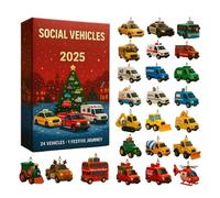 Calendario del conto alla rovescia delle auto - decorazione per feste acriliche 2d, conto alla rovescia ornali hanghibile, colorato da collezione divertente, migliora lo spirito festivo per le vacanze