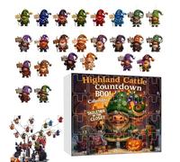 Calendario del conto alla rovescia di Halloween, 11.02x12.6x1.57 pollici calendari con giocattoli di figure gnomi 2D, figure giocattolo planner 24 giorni decorazioni per le vacanze per il matri