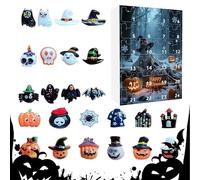 Calendario del conto alla rovescia di Halloween, sculture per le vacanze, decorazione da scrivania, 24 giorni, statuette raccapriccianti in resina per Halloween, scrivania, feste, casa, mensole