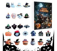 Calendario del conto alla rovescia di Halloween, sculture per le vacanze, decorazione da scrivania, statue di Halloween 'avvento di 24 giorni, statuette in resina per mensole, camini, scrivanie