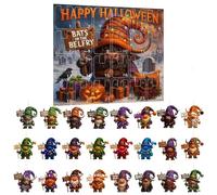 Calendario del conto alla rovescia di Halloween, set di giocattoli per conto alla rovescia 24 giorni, 11.02x12.6x1.57 pollici di gioco gotico horror bambola per bambini, ragazzi, ragazze adolescenti