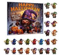 Calendario del conto alla rovescia di Halloween, set di giocattoli per conto alla rovescia 24 giorni, 11.02x12.6x1.57 pollici di gioco gotico horror bambola per bambini, ragazzi, ragazze adolescenti