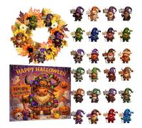 Calendario del conto alla rovescia di Halloween, set di giocattoli per conto alla rovescia 24 giorni, 11.02x12.6x1.57 pollici di gioco gotico horror bambola per bambini, ragazzi, ragazze adolescenti