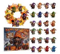 Calendario del conto alla rovescia di Halloween, set di giocattoli per il conto alla rovescia 24 giorni, 11.02x12.6x1.57 pollici di gioco gotico horror, bambole lussureggianti spettrali, ideali per ba
