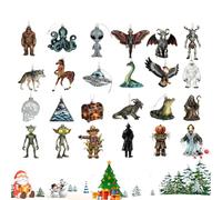 Calendario del conto alla rovescia di Natale | 2025 criptato decorazione per la casa 2D acrilico,segreti sconosciuti figure di Natale conto alla rovescia - per ghirlande camera da ufficio